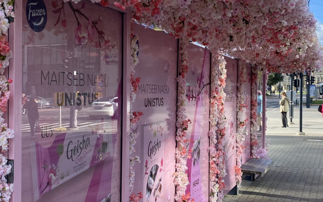 Eesti esimene lilleline trammipeatus – Geisha reklaamikampaania